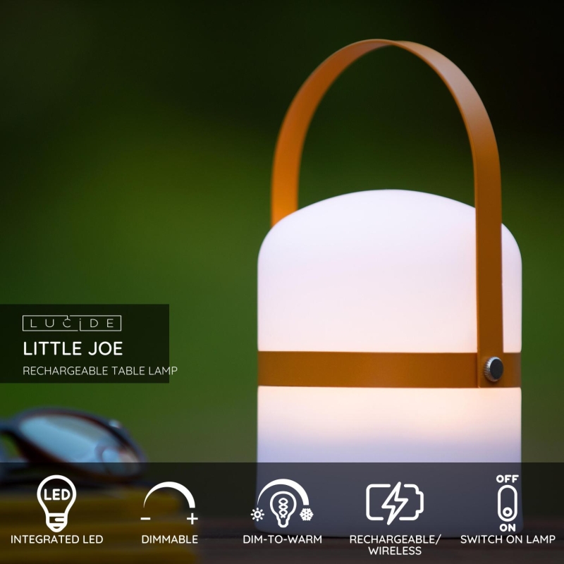Lucide LITTLE JOE - Stolná lampa Outdoor - Ø 10 cm - LED Rozm. - 1x0,3W 3200K - IP44 - 3 StepDim - Hnedá